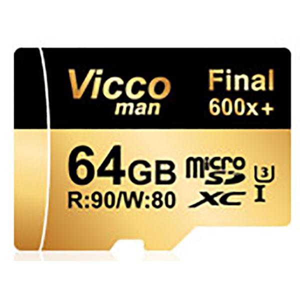 کارت حافظه میکرو اس دی ویکو من 64 گیگابایت Vicco man Vicco man microSDHC  Final 600X  UHS-I U3 90MBps 64GB